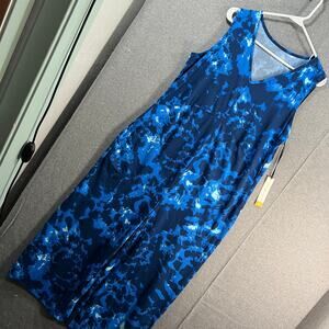 AmberNoon II by Dr. Erum Ilyas UPF 50 Step-In Jumpsuit Blue Tie Dye Medium